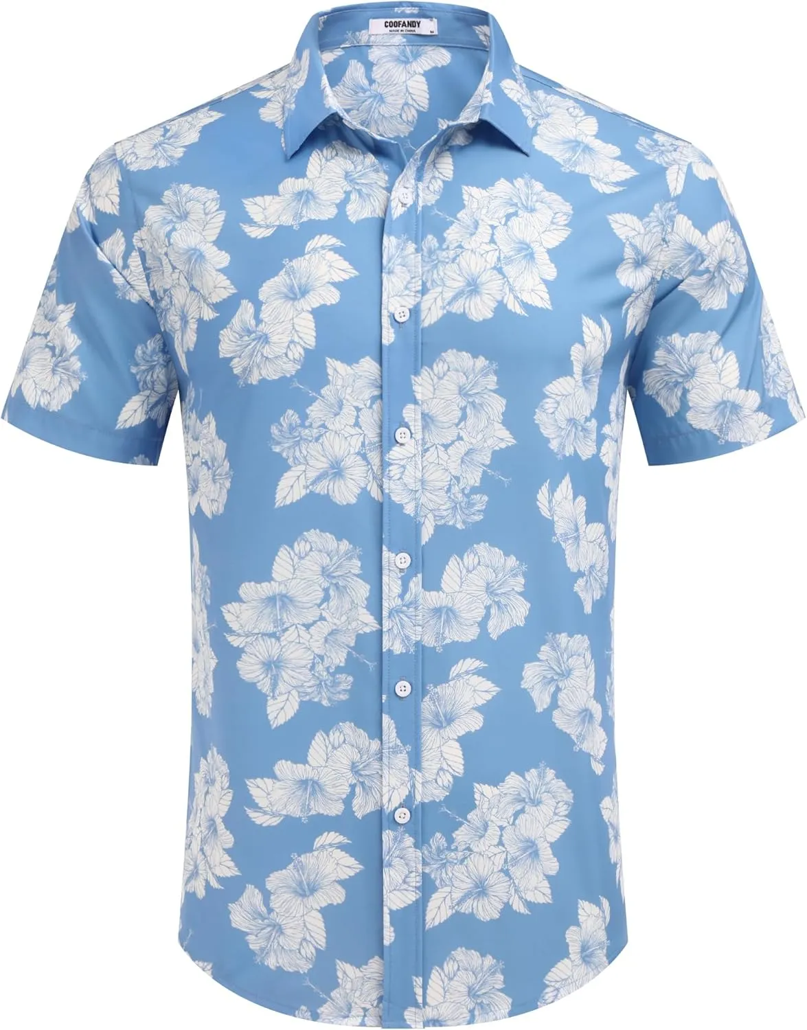 COOFANDY Mens Hawaiian Shirts Short Sleeve Button Down Aloha Shirt Casual Beach Clothes