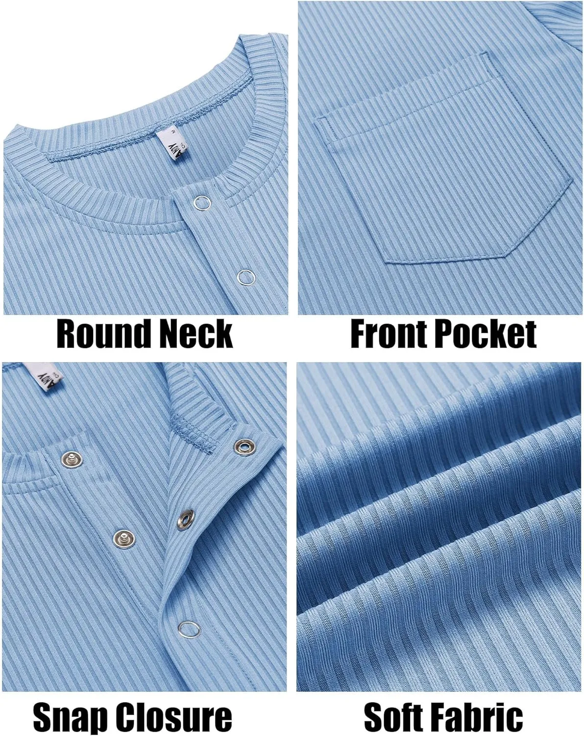 COOFANDY Mens Henley Shirts Short Sleeve Tshirt Basic Button Tees Summer Ribbed Pocket T Shirt Casual Stretch Tops