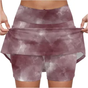 cooki Women's Mini Tennis Skirt 2025 Athletic Cute High Waisted Tie Dye Golf Skorts Summer Casual Lightweight Workout Shorts