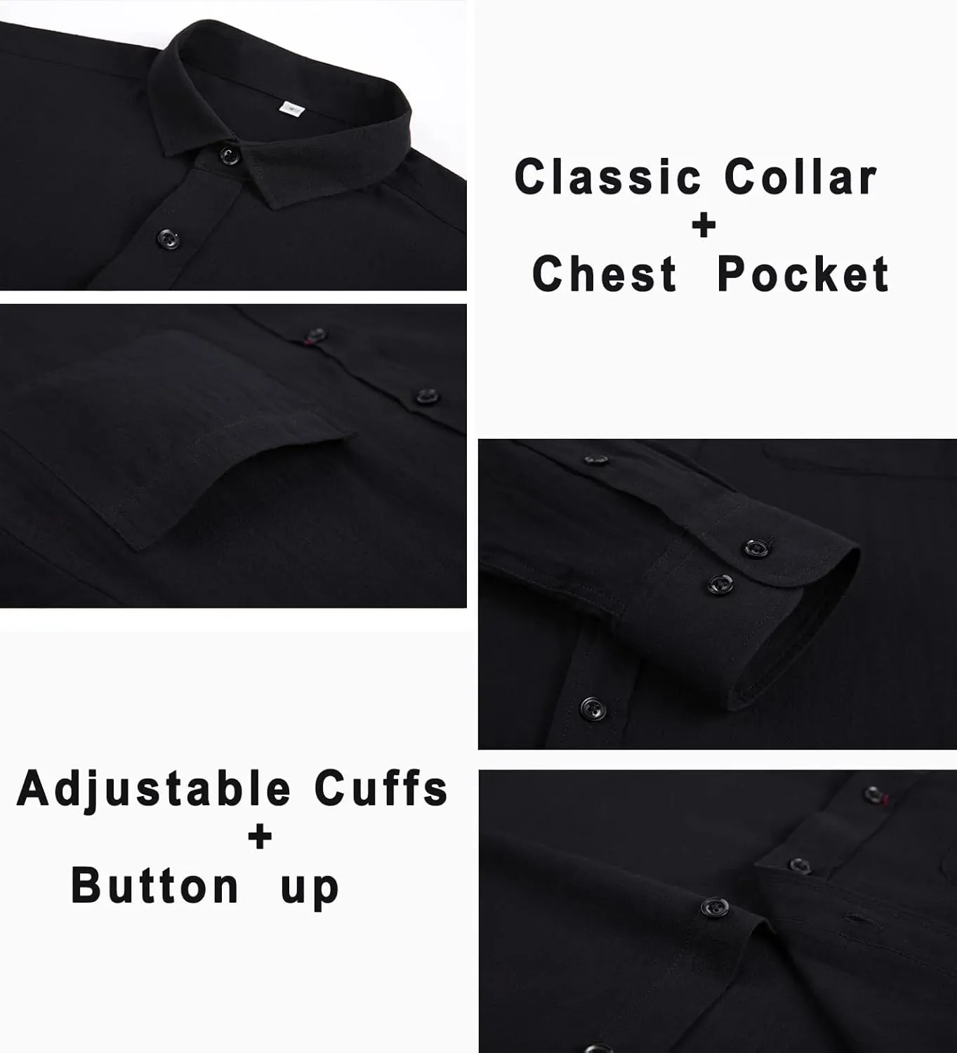 Cotton Linen Beach Shirts: Men's Casual Button Down Long Sleeve Loose Fit Dress Shirt with Pocket Tops
