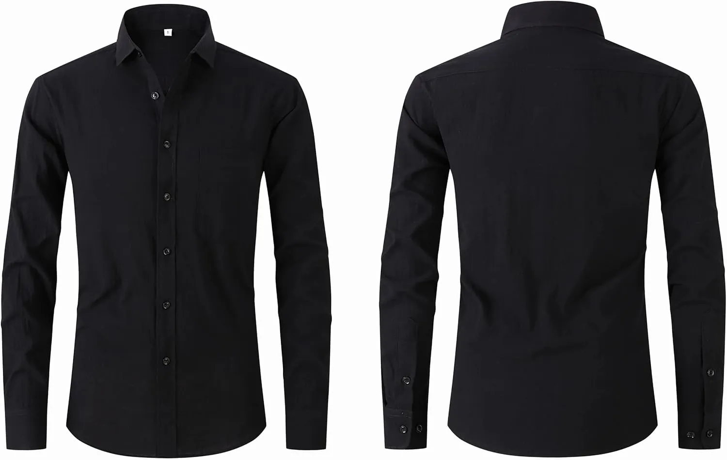 Cotton Linen Beach Shirts: Men's Casual Button Down Long Sleeve Loose Fit Dress Shirt with Pocket Tops