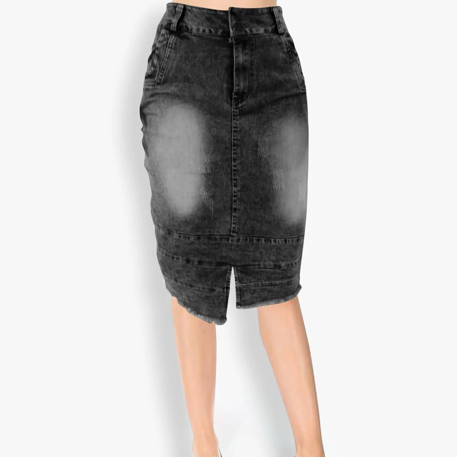 Cowgirl Pencil Skort for Women Linen Denim Midi Knee Length Skorts Women 2025 Fashion