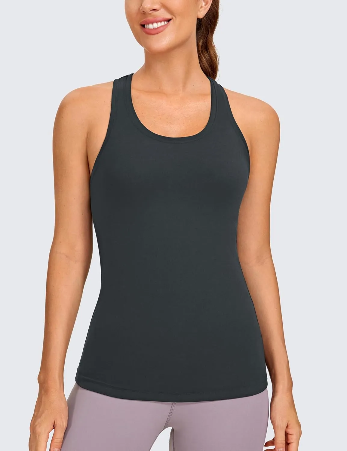 CRZ YOGA Women's Butterluxe Yoga Workout Tank Tops Racerback Sleeveless Camisole Athletic Gym Shirts