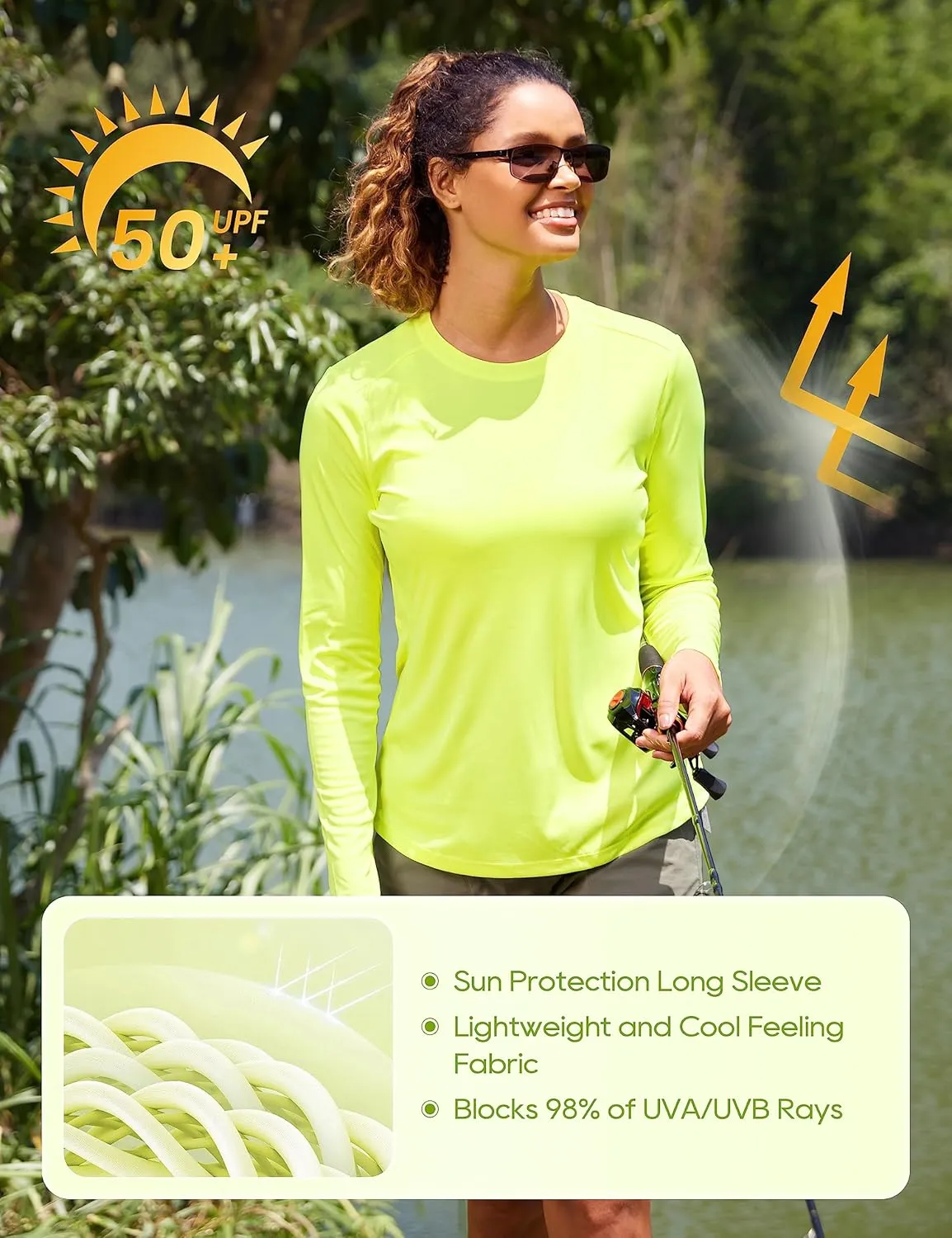 CRZ YOGA Womens UPF 50  Sun Long Sleeve UV Protection Workout Tops Lightweight Quick Dry Outdoor Hiking Running Shirts