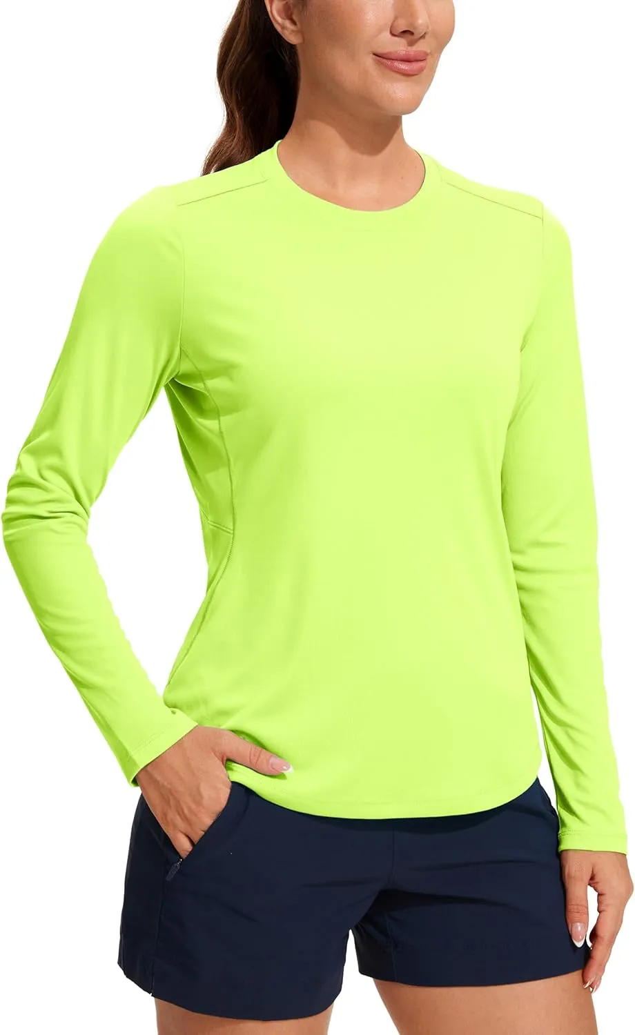 CRZ YOGA Womens UPF 50  Sun Long Sleeve UV Protection Workout Tops Lightweight Quick Dry Outdoor Hiking Running Shirts