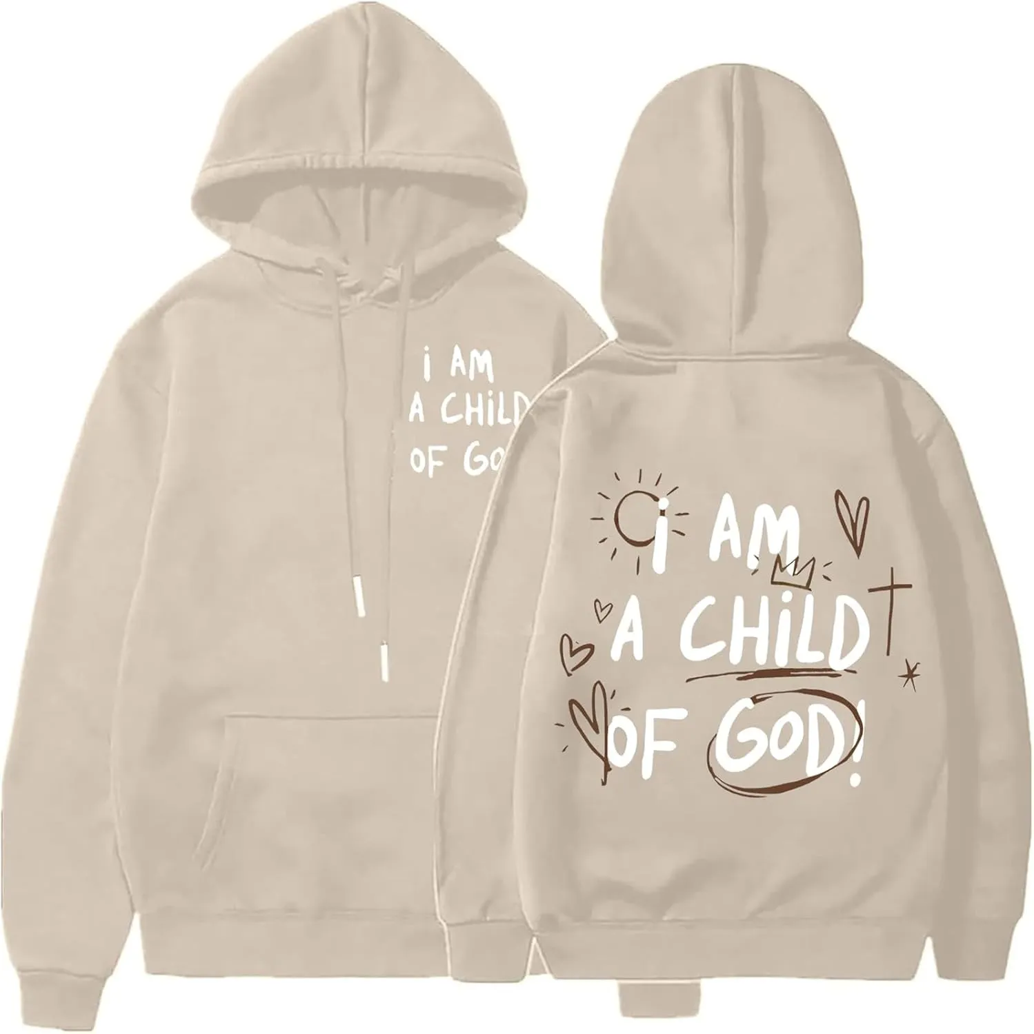 Cute Preppy Hoodie for Women Inspirational Letter Graphic Sweatshirt Oversized Long Sleeve Casual Loose Pullover