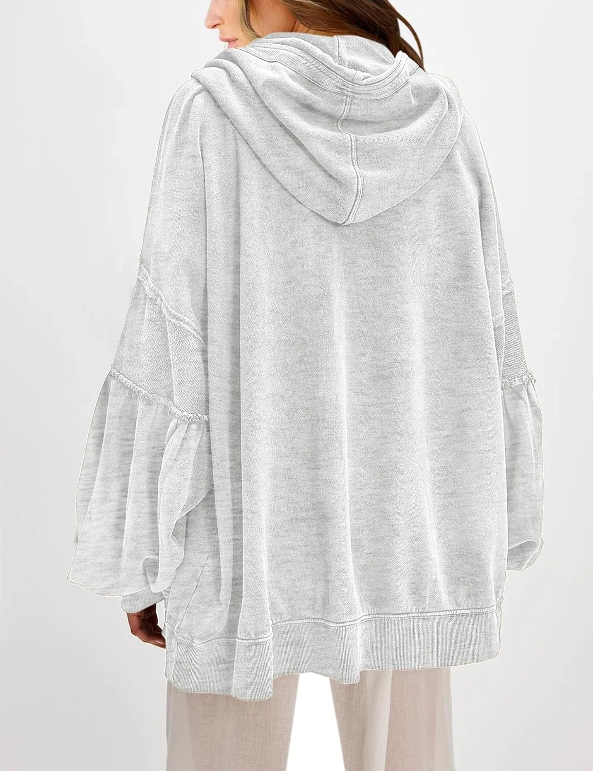 Dailiup Women Zip up Hoodies Oversized Long Sleeves Casual Sweatshirts Fall Outfit Jackets with Pocket