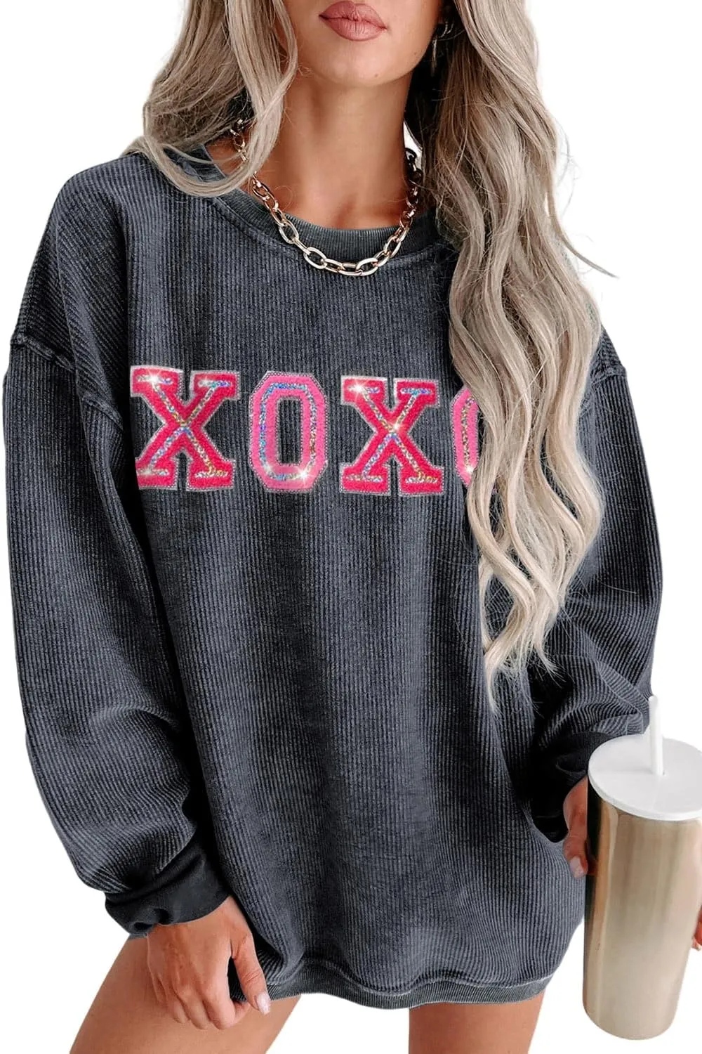 Deer Lady 2025 Mardi Gras Sweatshirt Women Seqin Long sleeve Casual Pullover Tops Oversized Crewneck Tee