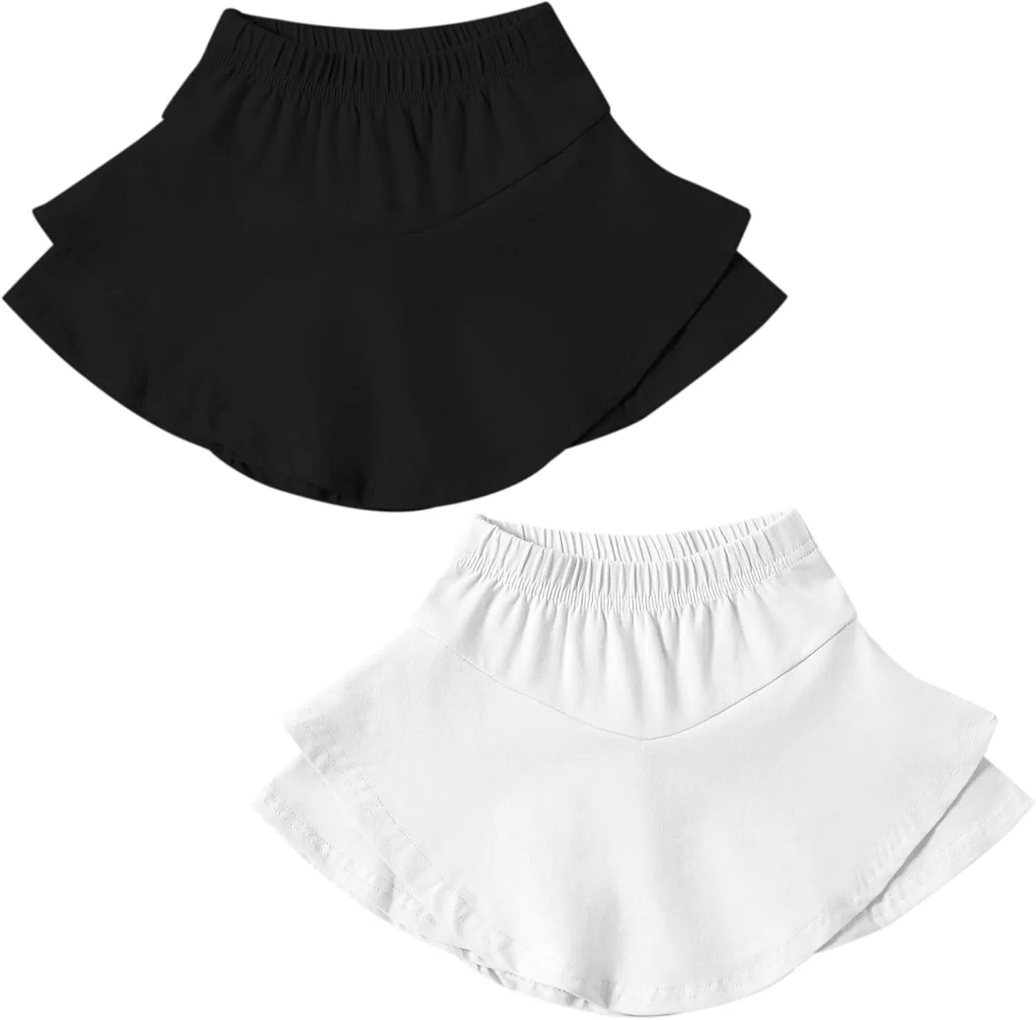 DREAM BUS 2 Pack Toddler Girl Skirts Built in Shorts Little Kids Tiered Athletic Tennis Skorts 2-6 Years