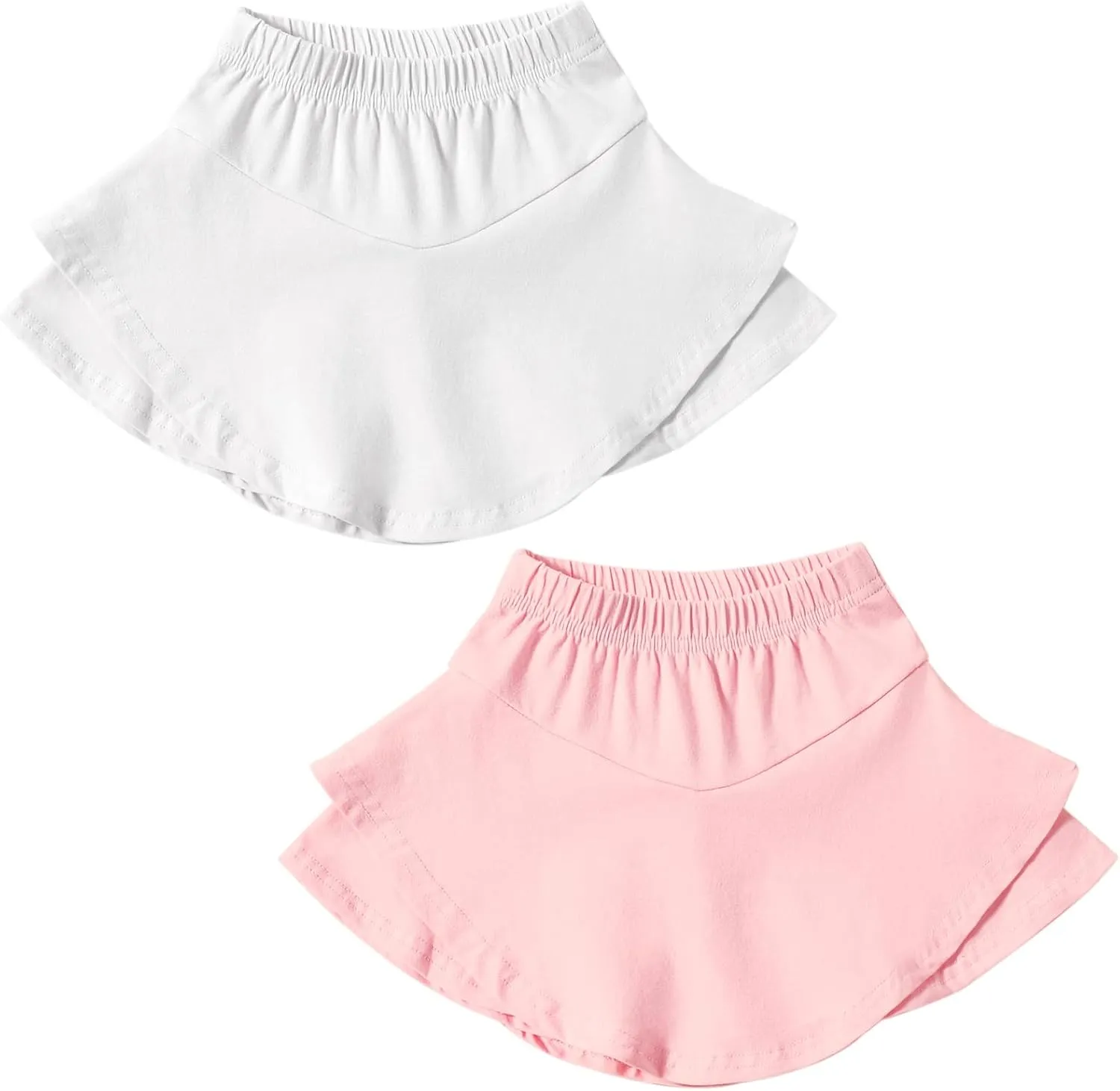 DREAM BUS 2 Pack Toddler Girl Skirts Built in Shorts Little Kids Tiered Athletic Tennis Skorts 2-6 Years