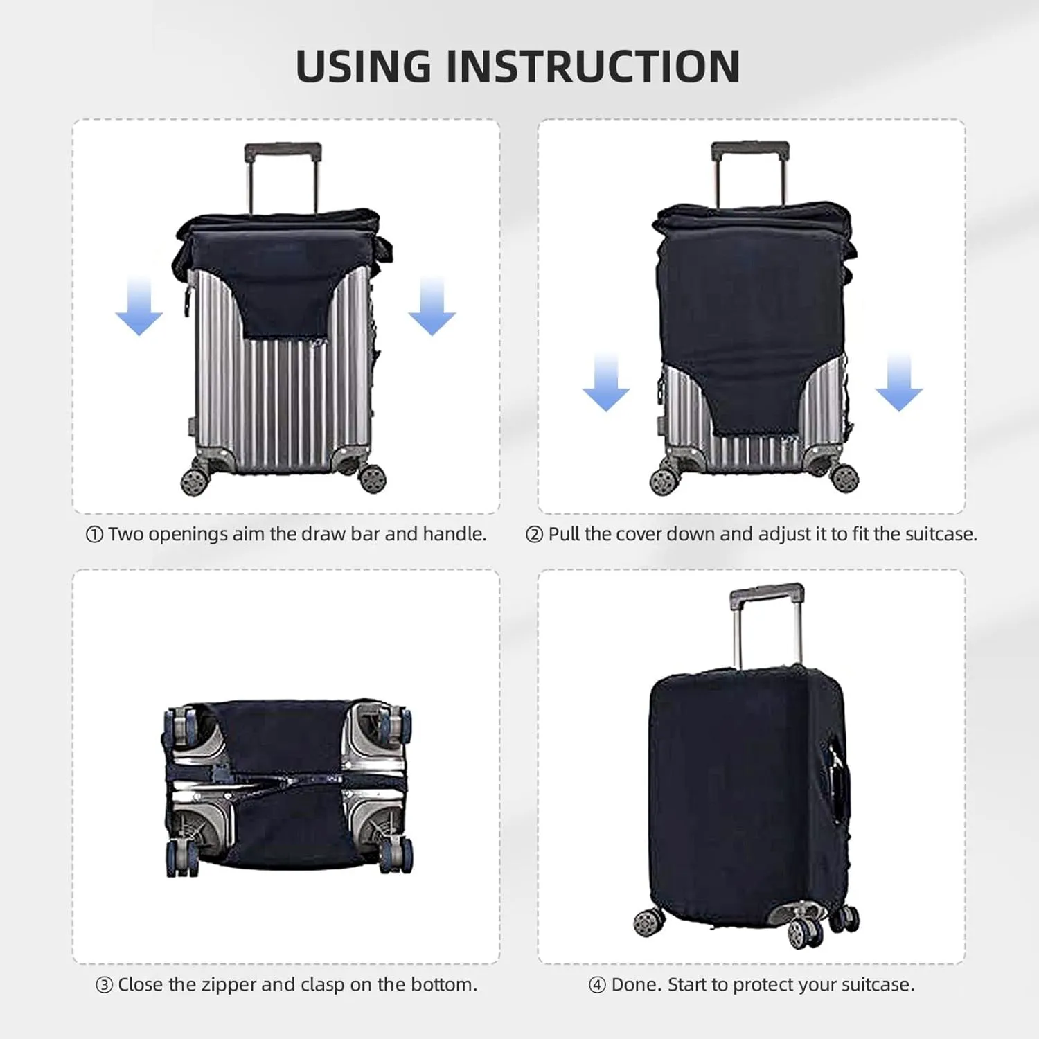 Elastic Luggage Cover Anti Scratch Dirt Covers, Coastal Nautical Hawaiian Beach Scenery Travel Luggage Cover Suitcase Protector Fits 31-32 Inch Luggage