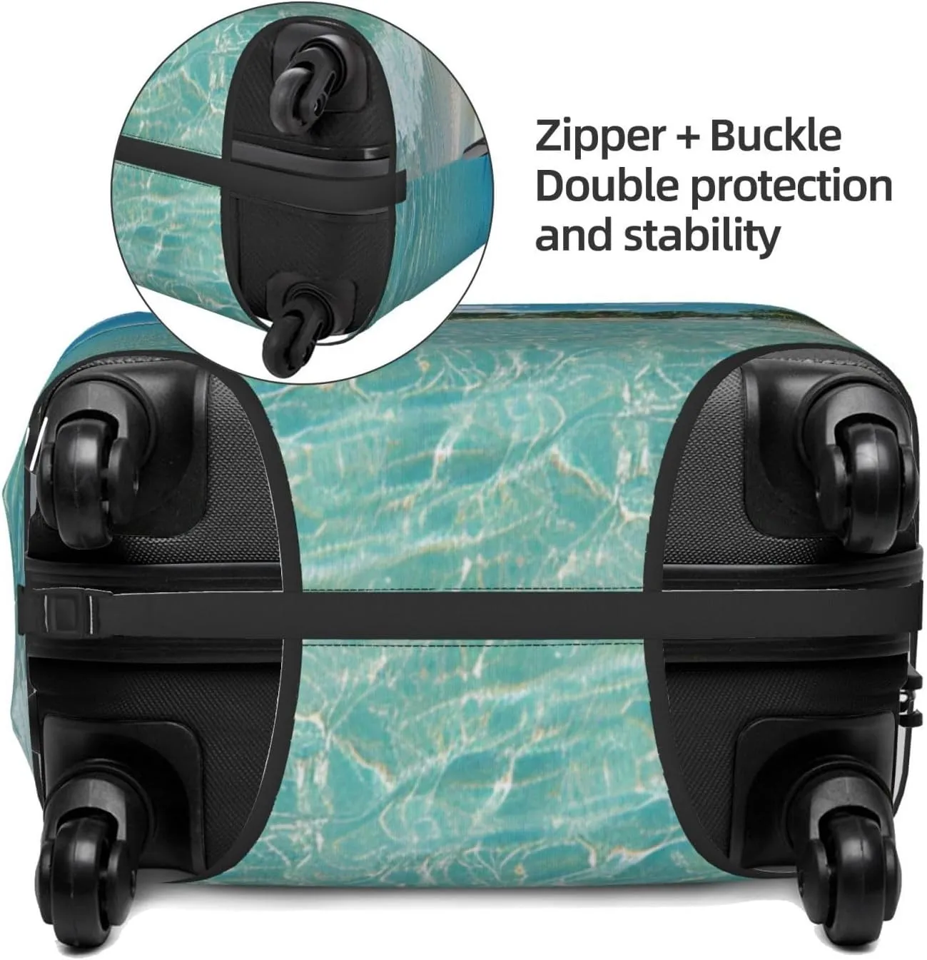 Elastic Luggage Cover Anti Scratch Dirt Covers, Coastal Nautical Hawaiian Beach Scenery Travel Luggage Cover Suitcase Protector Fits 31-32 Inch Luggage