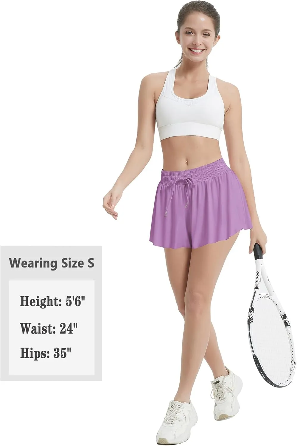 EXARUS 3 Pack Womens Butterfly Shorts Flowy Athletic 2 in 1 Running Workout Tennis Skirt Skorts Gym Preppy