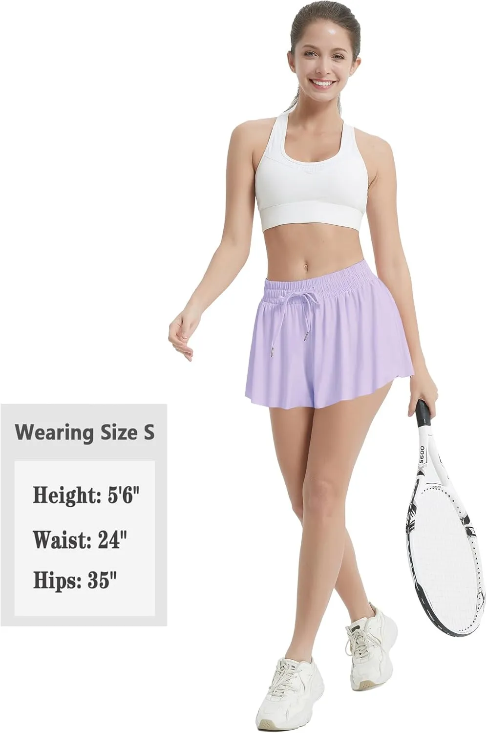 EXARUS 3 Pack Womens Butterfly Shorts Flowy Athletic 2 in 1 Running Workout Tennis Skirt Skorts Gym Preppy