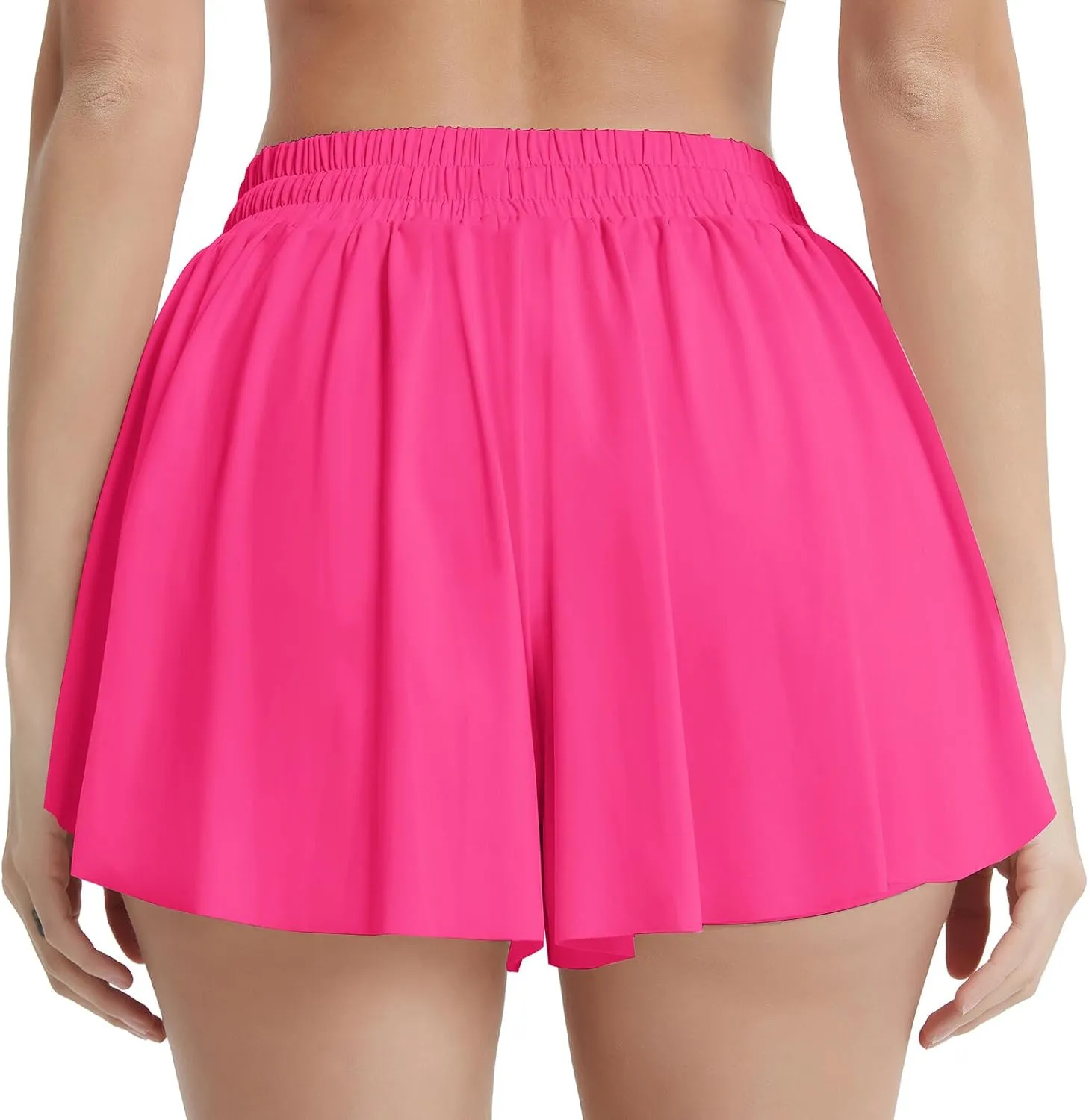 EXARUS 3 Pack Womens Butterfly Shorts Flowy Athletic 2 in 1 Running Workout Tennis Skirt Skorts Gym Preppy
