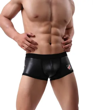 Fashion imitation leather men's underwear boxer shorts fitness pants, swimwear B1167