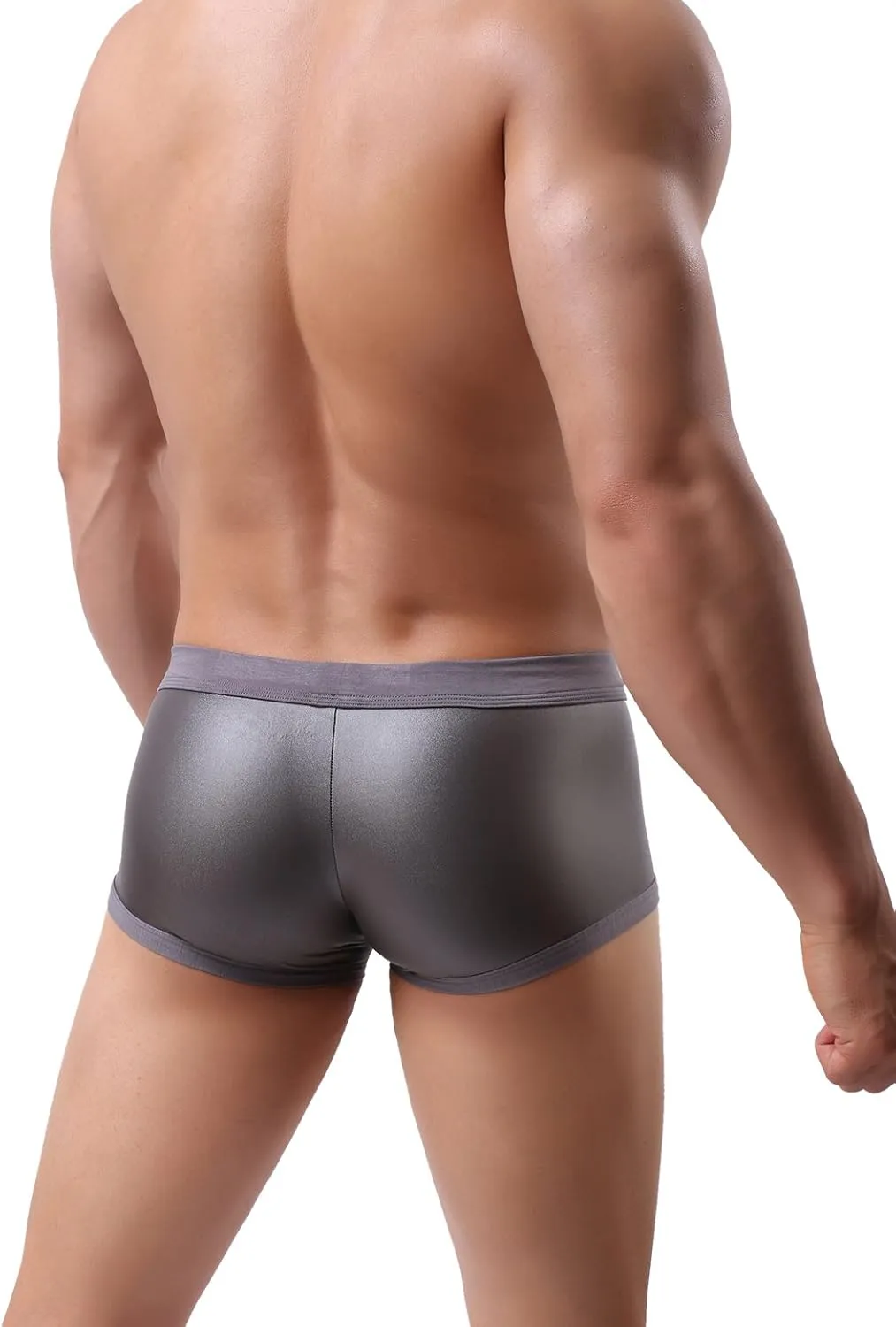 Fashion imitation leather men's underwear boxer shorts fitness pants, swimwear B1167