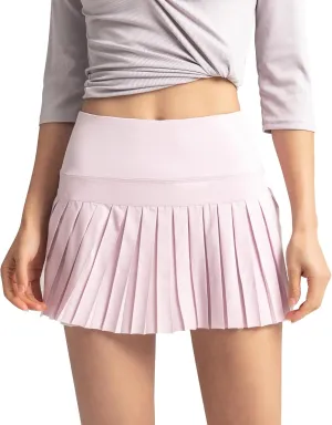 FEOYA Women Mini Pleated Tennis Skirt Short Golf Skort High Waisted A-Line Skirts with Shorts Pockets