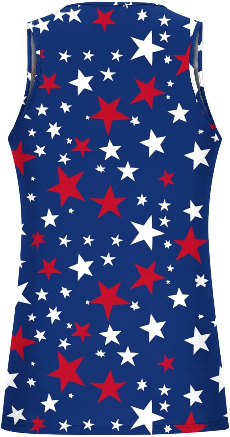 Finelylove 4th of July American Flag Tank Top Men USA Independence Day Patriotic Sleeveless T-Shirt Workout Gym Muscle Shirts