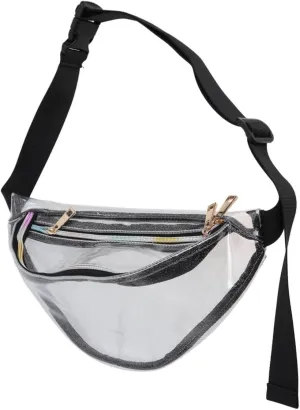 FRCOLOR Vintage Transparent Fanny Pack for Women and Men Crossbody Waist Bag with Smooth Zipper Lightweight Design for Running and Travel Stylish Flower Pattern