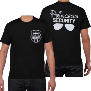 FRYAID Princess Security Team Shirt Men Magical T-Shirt Magic Kingdom Tees Dad Birthday Party Family Trip Short Sleeve Tops