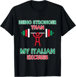 Funny Italian Workout Fitness Gym Quote T-Shirt