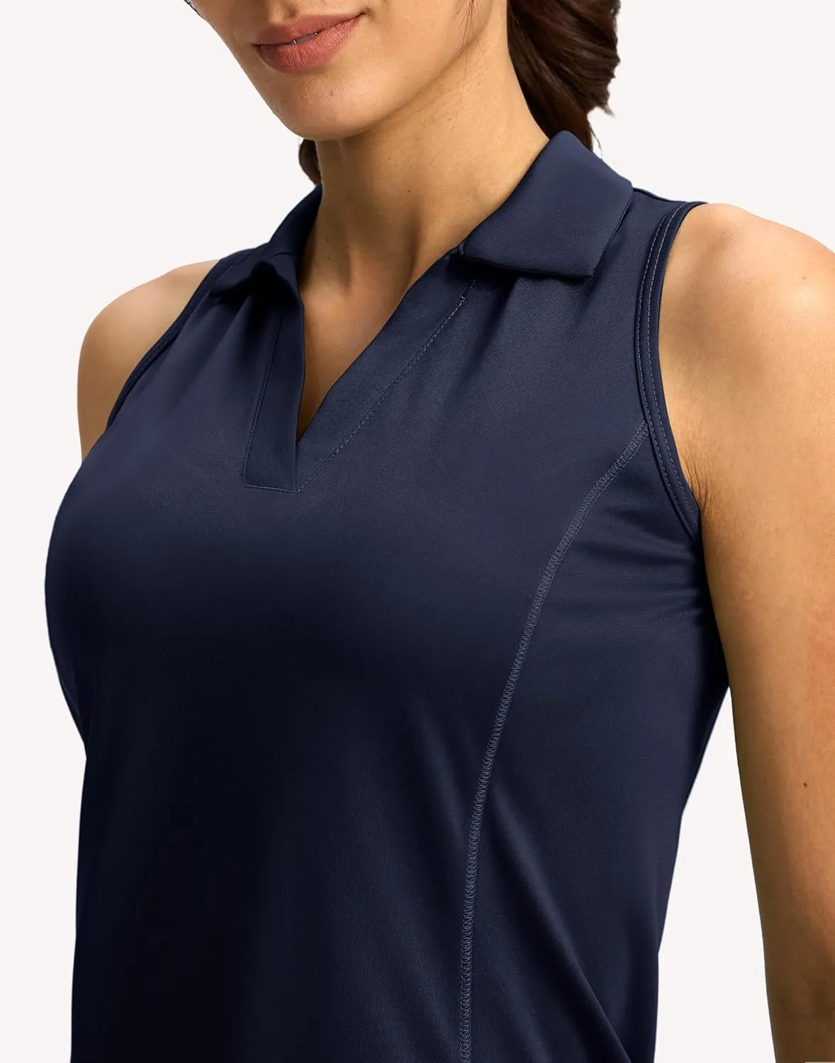 G Gradual Women's Golf Shirt Sleeveless Lightweight V Neck Tennis Polo Shirts with Collar Quick Dry Athletic Tops for Women