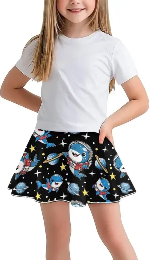 Girls' 2-in-1 Athletic Skirts for Tennis Running Dance Golf with Inner Shorts Pockets