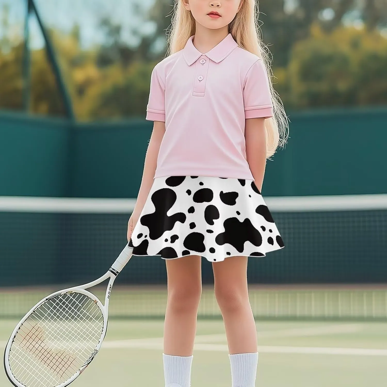 Girls' 2-in-1 Athletic Skirts for Tennis Running Dance Golf with Inner Shorts Pockets