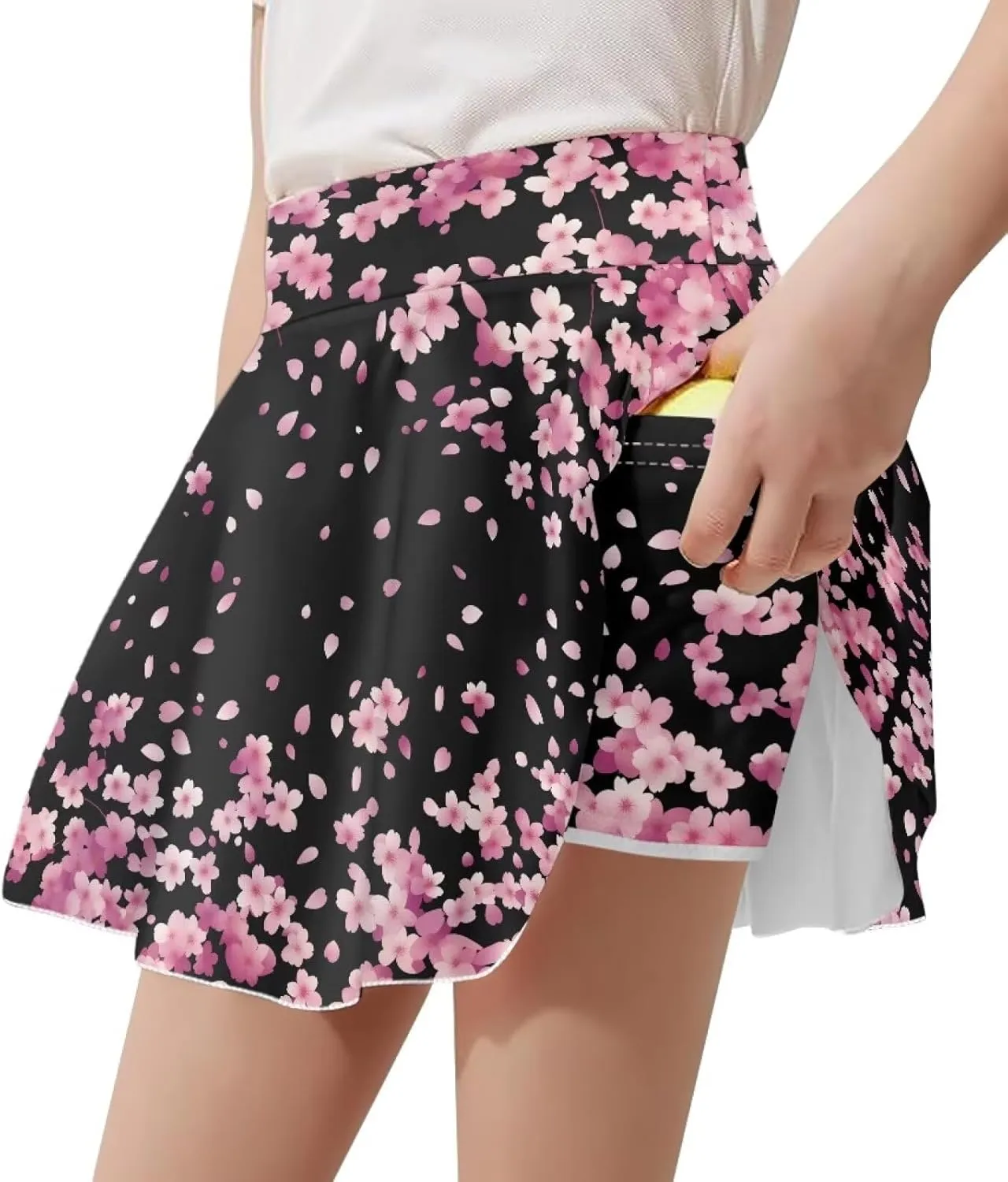 Girls' 2-in-1 Athletic Skirts for Tennis Running Dance Golf with Inner Shorts Pockets
