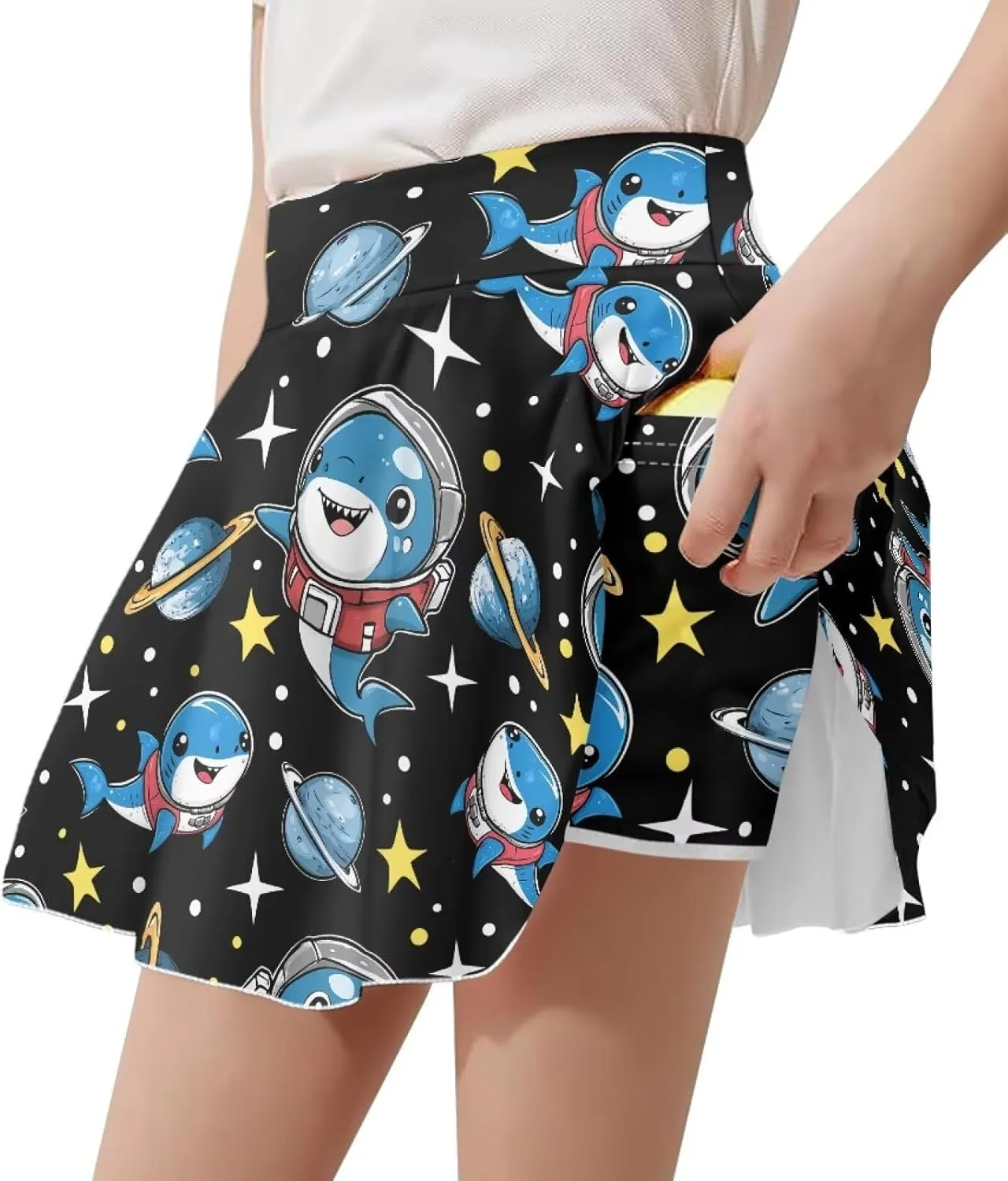 Girls' 2-in-1 Athletic Skirts for Tennis Running Dance Golf with Inner Shorts Pockets