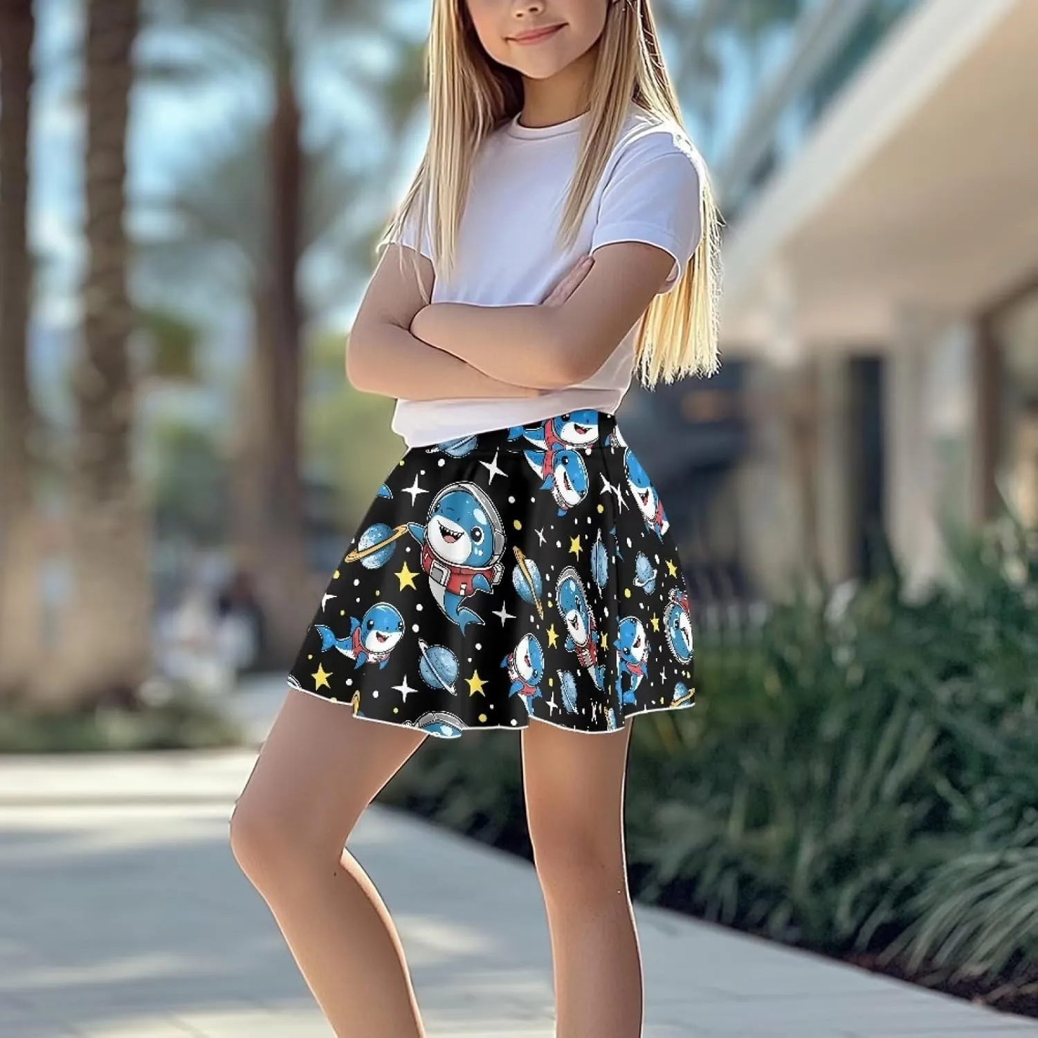 Girls' 2-in-1 Athletic Skirts for Tennis Running Dance Golf with Inner Shorts Pockets