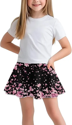 Girls' 2-in-1 Athletic Skirts for Tennis Running Dance Golf with Inner Shorts Pockets
