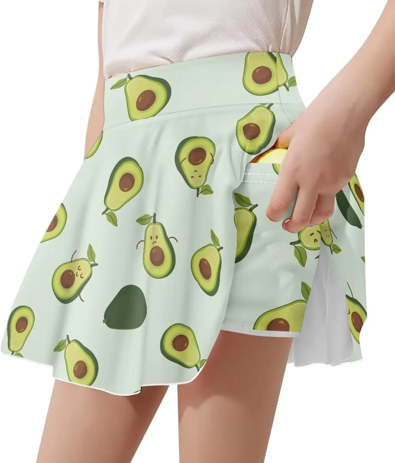 Girls Pleated Skirt with Shorts for Yoga Golf Running Dancing Tennis Elastic Waist with Pockets