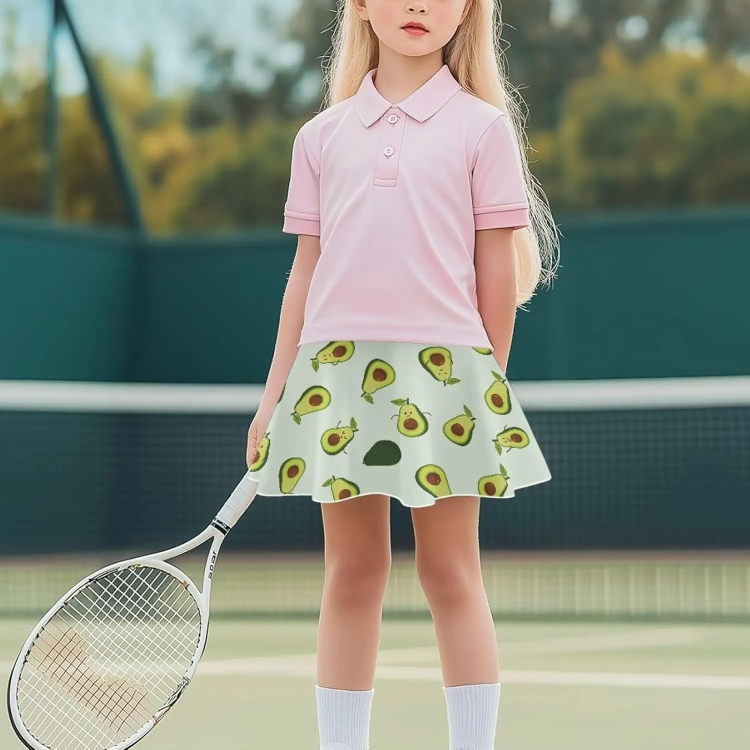 Girls Pleated Skirt with Shorts for Yoga Golf Running Dancing Tennis Elastic Waist with Pockets