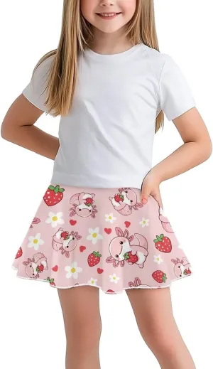 Girls Pleated Skirt with Shorts for Yoga Golf Running Dancing Tennis Elastic Waist with Pockets