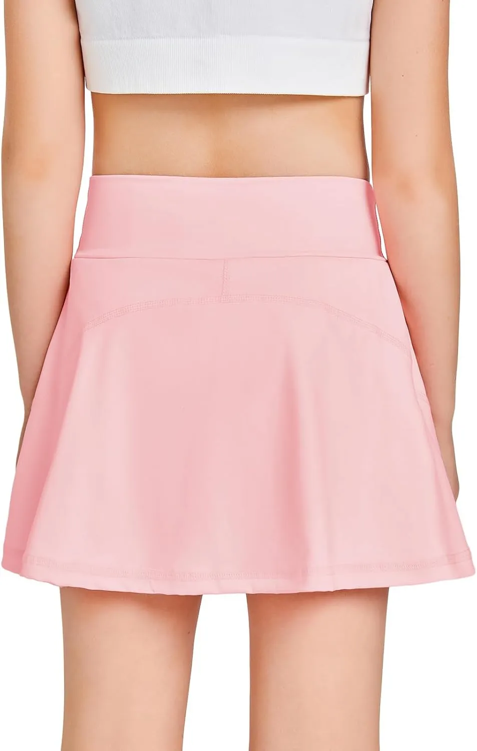 Girls Tennis Skirt with Pockets Shorts Crossover High Waisted Athletic Skorts Workout Golf Running Skirts