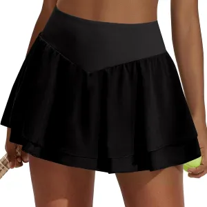 Golf Skorts for Women with Pockets Womens Tennis Skirt with Shorts Underneath Women's Skorts Plus Size High Waisted