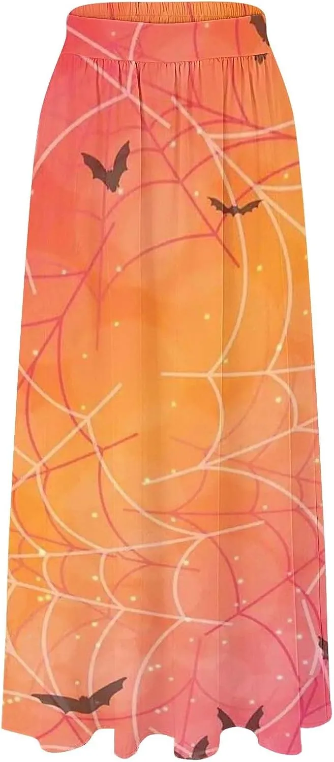 Halloween Costumes Womens Skirts Party Beach Pocket Long Maxi Skirt Fluffy Skirts for Women Halloween Skirt Tool