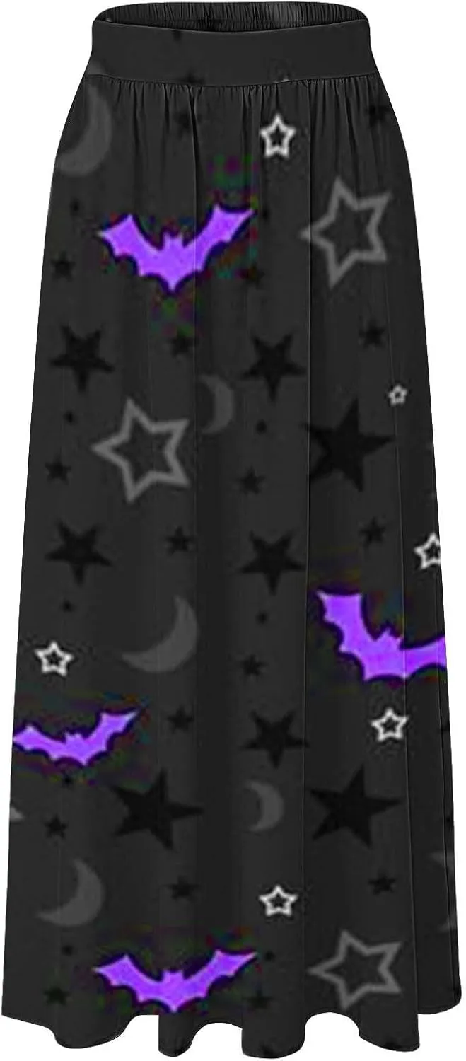 Halloween Costumes Womens Skirts Party Beach Pocket Long Maxi Skirt Fluffy Skirts for Women Halloween Skirt Tool