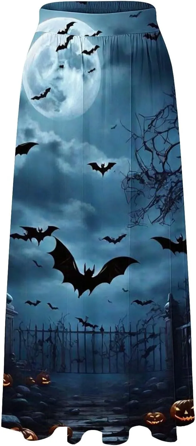 Halloween Costumes Womens Skirts Party Beach Pocket Long Maxi Skirt Fluffy Skirts for Women Halloween Skirt Tool