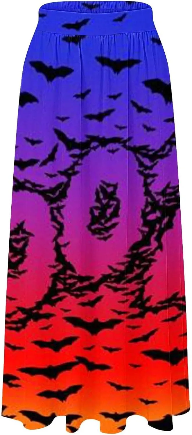 Halloween Costumes Womens Skirts Party Beach Pocket Long Maxi Skirt Fluffy Skirts for Women Halloween Skirt Tool
