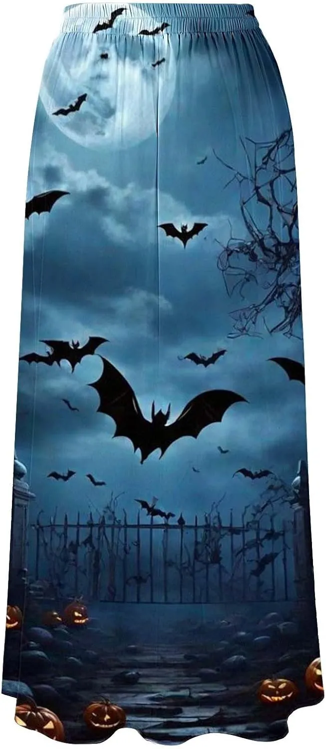 Halloween Costumes Womens Skirts Party Beach Pocket Long Maxi Skirt Fluffy Skirts for Women Halloween Skirt Tool