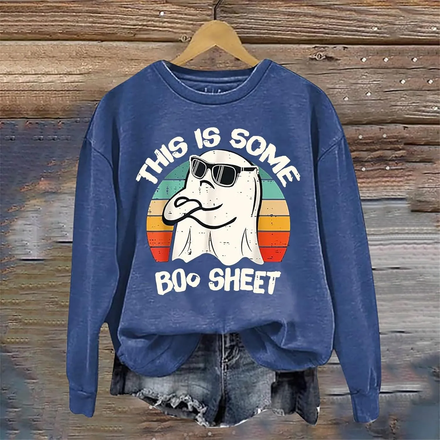Halloween Graphic Sweatshirts for Women Casual Crewneck Long Sleeve Oversized Pullover Sweaters Funny Plus Size Tops Hoodies