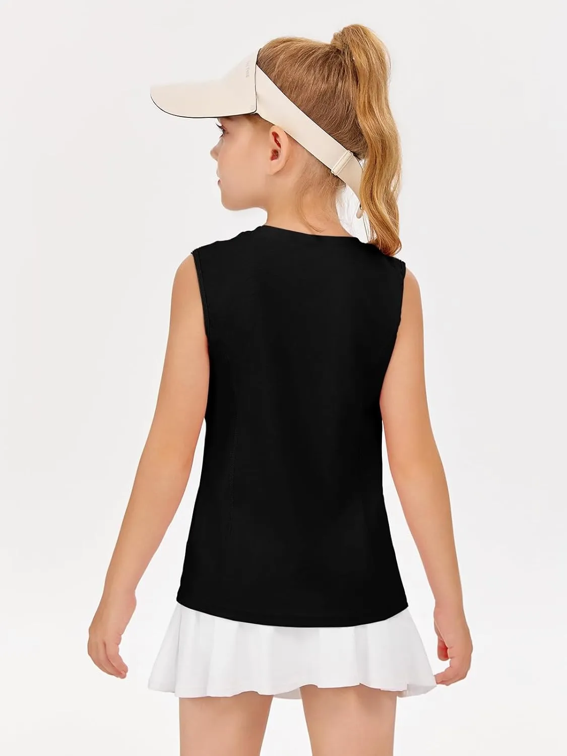 Haloumoning Girls Athletic Tank Tops Kids Sleeveless Running Tennis Yoga Shirts 4-14 Years