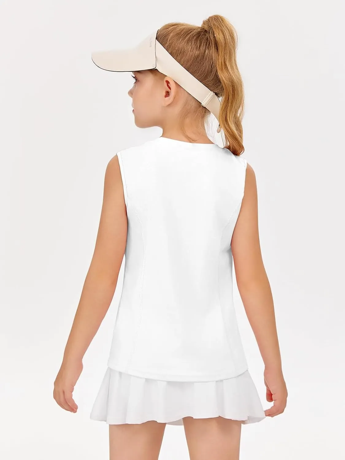 Haloumoning Girls Athletic Tank Tops Kids Sleeveless Running Tennis Yoga Shirts 4-14 Years
