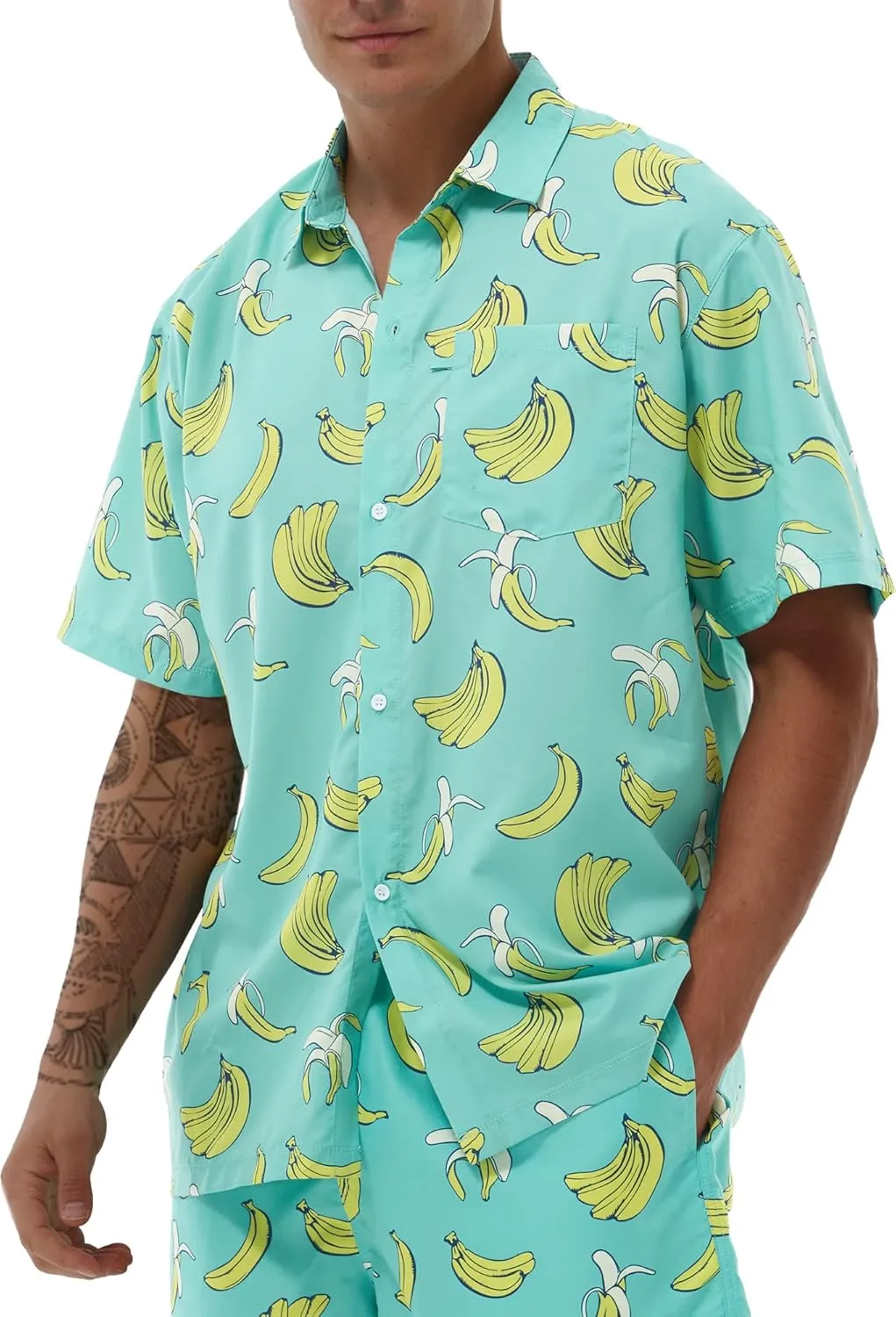 Hawaiian Shirts for Men Short Sleeve Casual Button Down Shirt Summer Beach Aloha Shirt Holiday Party Tropical Print