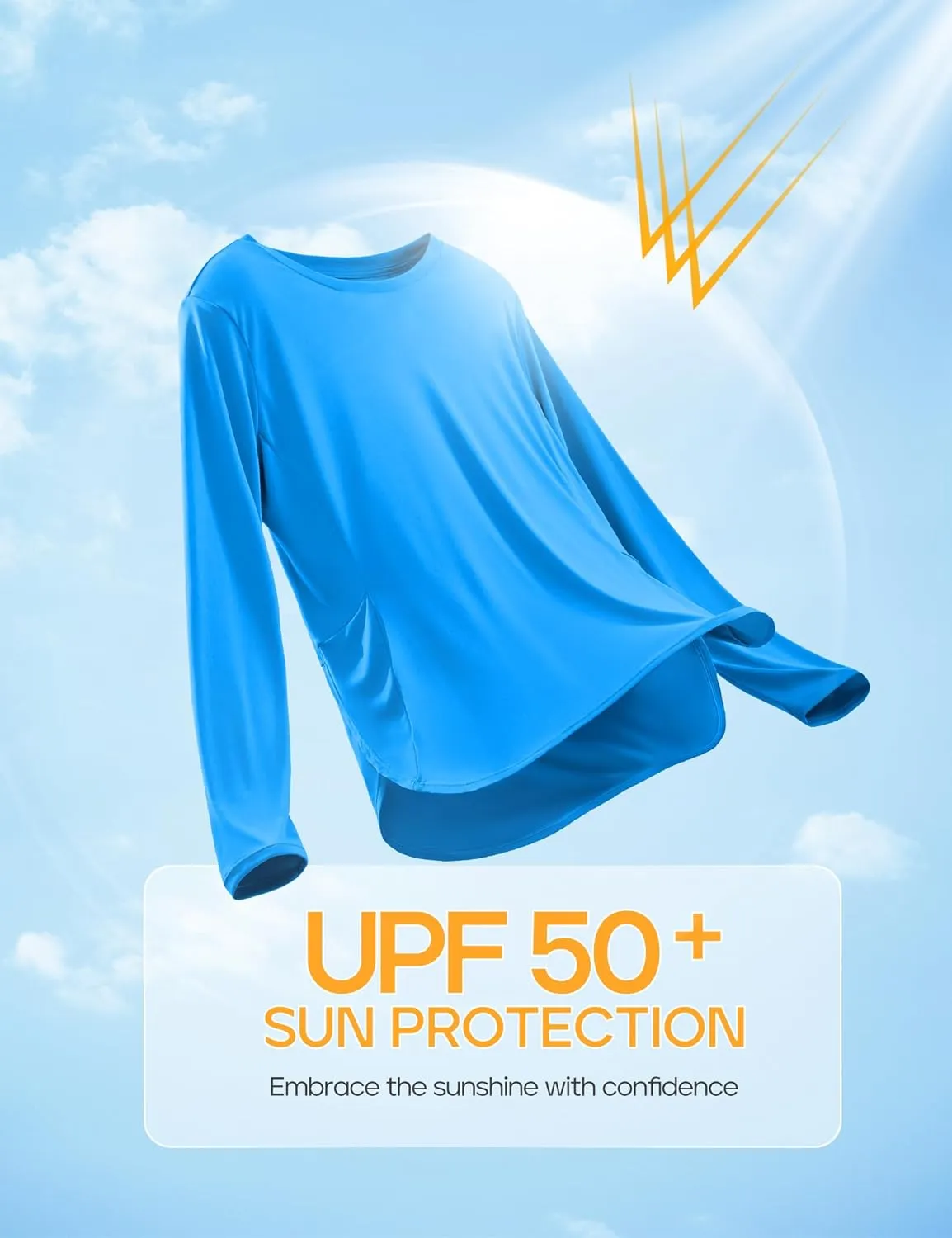 Heathyoga Long Sleeve Workout Tops for Women Sun Shirt UPF 50  SPF UV Protection Hiking Swim Shirts for Woman Rash Guard