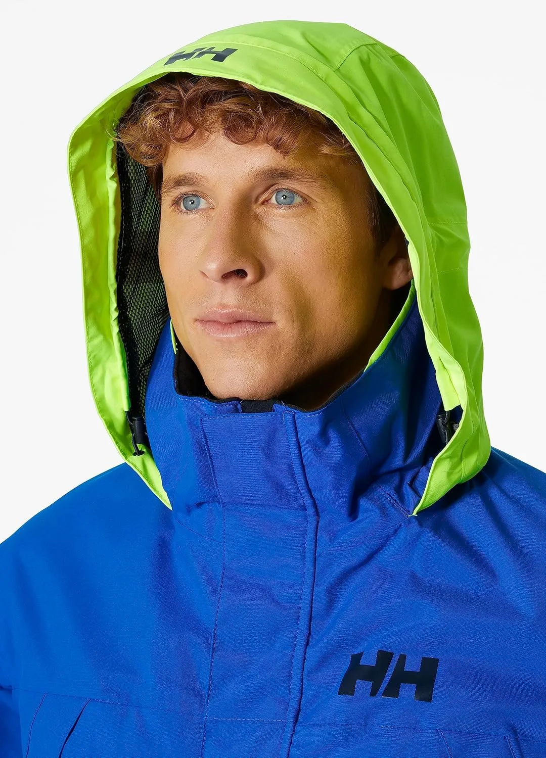 Helly-Hansen Pier 3.0 Coastal Sailing Jacket for Men - Waterproof, Windproof, and Breathable, with Packable Neon Yellow Hood