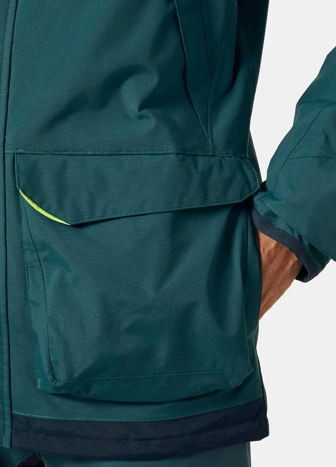 Helly-Hansen Pier 3.0 Coastal Sailing Jacket for Men - Waterproof, Windproof, and Breathable, with Packable Neon Yellow Hood